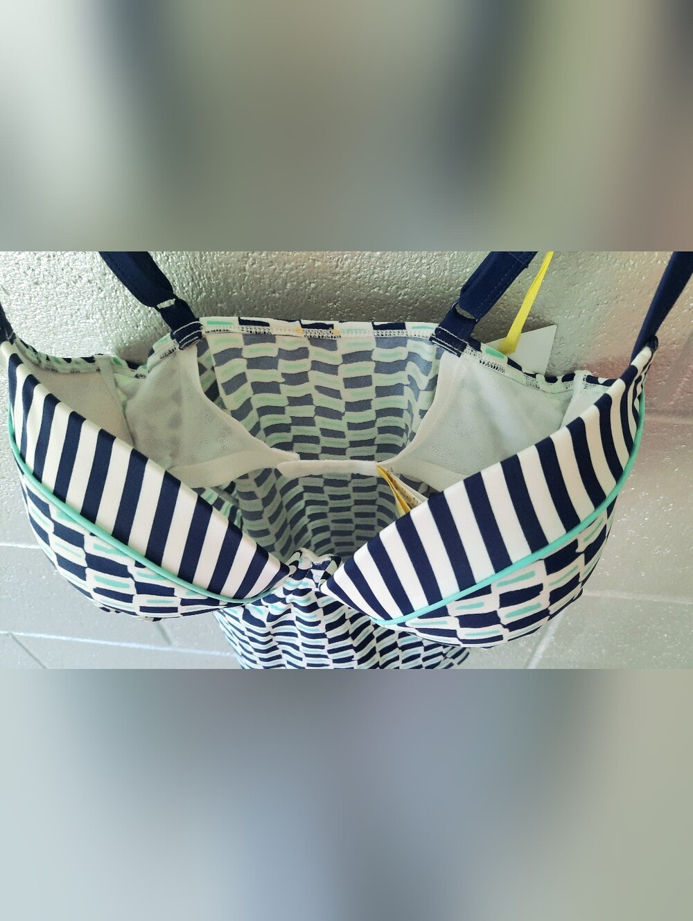 30G Cleo by Panache Lucille Navy Check Tankini Top - Women Swim NWT - Picture 6 of 7